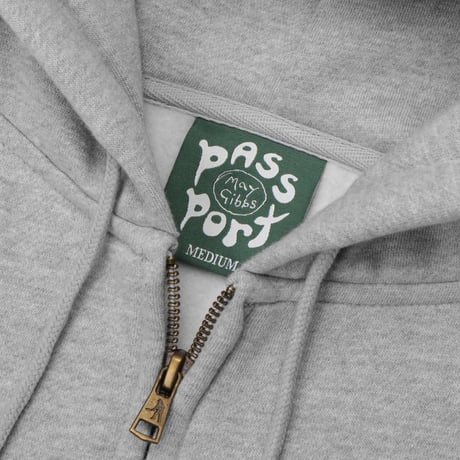 Pass~Port x May Gibbss Webbed Bed Zip Hoodie - Ash