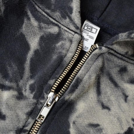 RAWDRIPｘLos Angeles Apparel Frost Bleach 14oz Heavy Fleece Full Zip Hoodie Navy