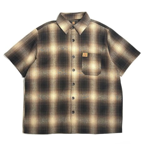 FB County S/S Checker Flannel Shirts - Black/Tan