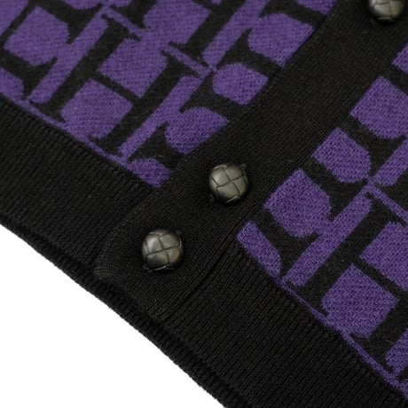 HELLRAZOR H MONO KNIT CARDIGAN - PURPLE GREY
