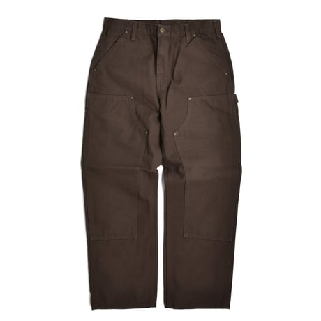 Carhartt USA B136 Double Front Washed Duck Utility Work Pants Dark Brown