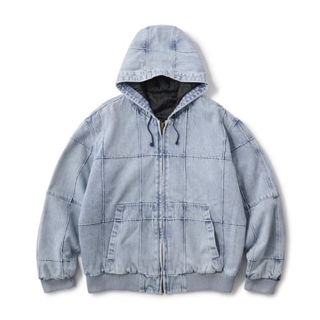 Hellrazor Block Baggie Denim Jacket - Light Indigo
