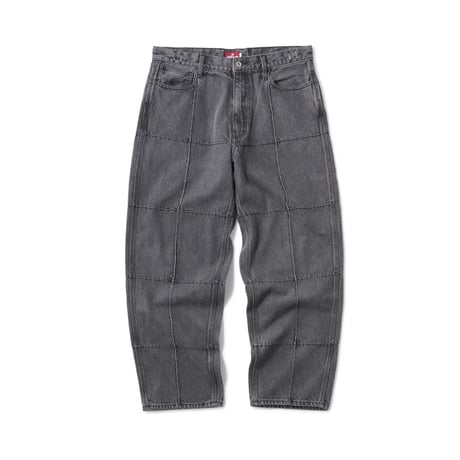 Hellrazor Block Baggie Denim Pants - Dark Black