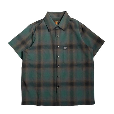 FB County S/S Checker Flannel Shirts - Black/Green