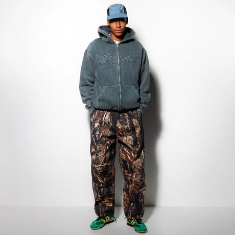 Butter Goods Mineral Wash Zip Thru Hoodie Charcoal