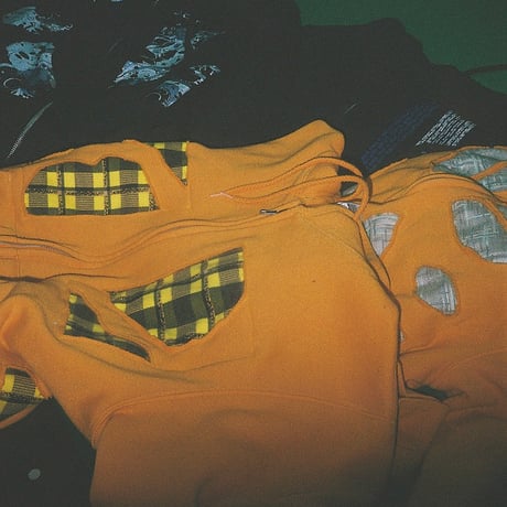 Rawdrip Osaka Lining Patchwork Zip Hoodie Orange