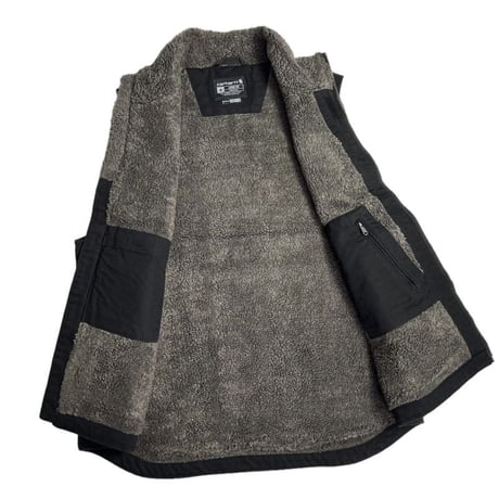 Carhartt USA Loose Fit Washed Duck Sherpa-Lined Mock-Neck Vest Black