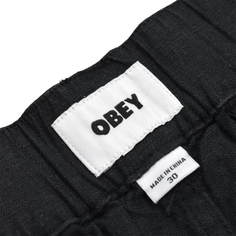 OBEY Foster Plated Linen Pants - Black