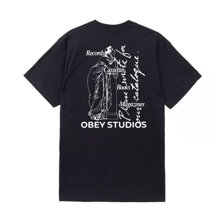 OBEY Studios Catalogue Tee - Black Faded Wash