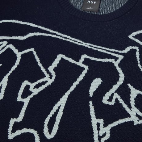 HUF Outlines Crewneck Sweater Navy