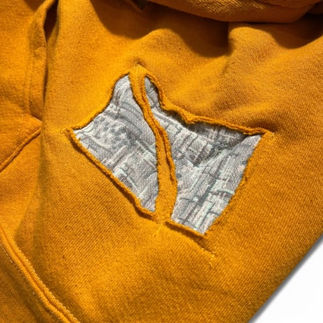 Rawdrip Osaka Lining Patchwork Zip Hoodie Orange