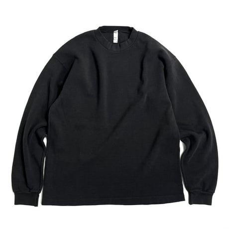 Los Angeles Apparel L/S Garment Dye Heavy Thermal Crewneck Black