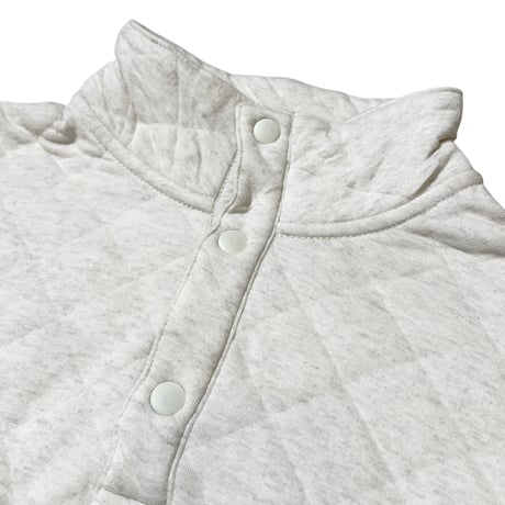 Old Navy Quarter-Snap Quilted Fleece Sweatshirt Oatmeal Heather