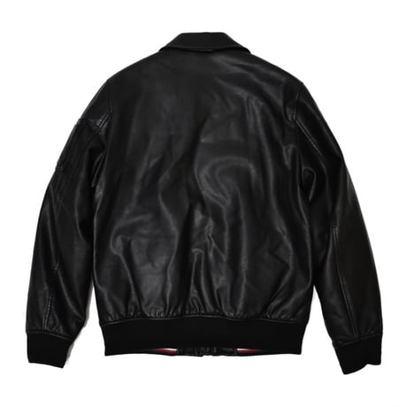 Tommy Hilfiger Faux Leather Military Bomber - Black
