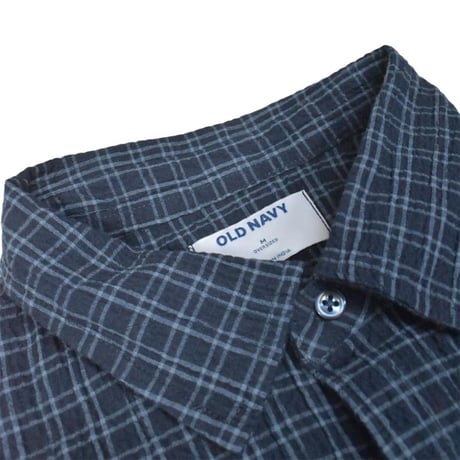 OLD NAVY S/S Seersucker Shirt - Dark Navy
