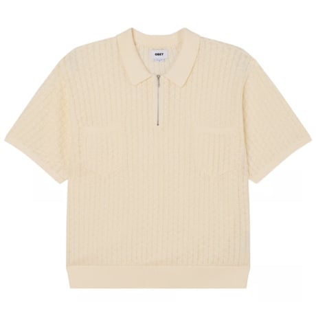 OBEY Grant Quater Zip Sweater - Birch