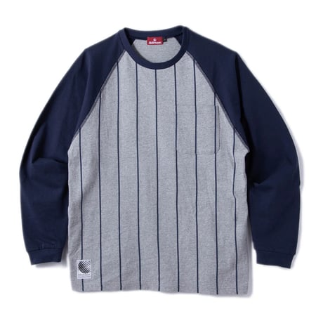 Hellrazor Born H Pocket Raglan LS Shirt - Grey/Navy