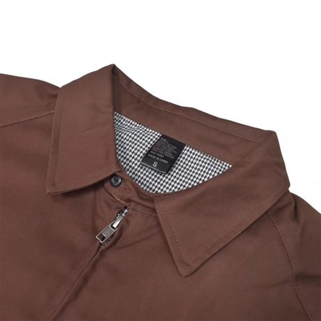 Beimar Cotton Houndstooth Drizzler Jacket - Brown