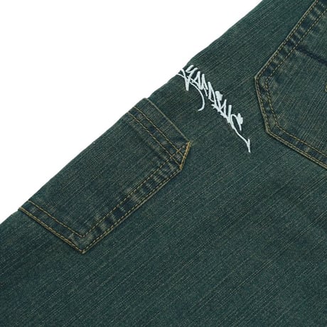 YARDSALE Slub Denim Shorts - Green