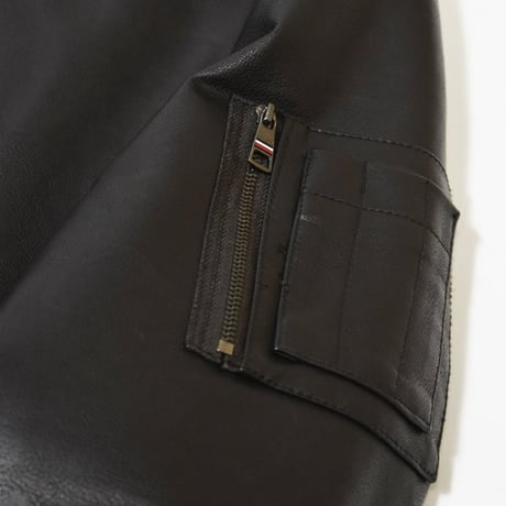 Tommy Hilfiger Faux Leather Military Bomber - Dark Brown