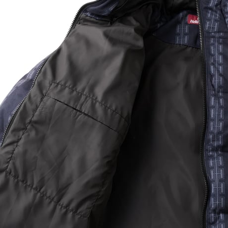 Hellrazor H Chain Suede Hooded Down Jacket Black