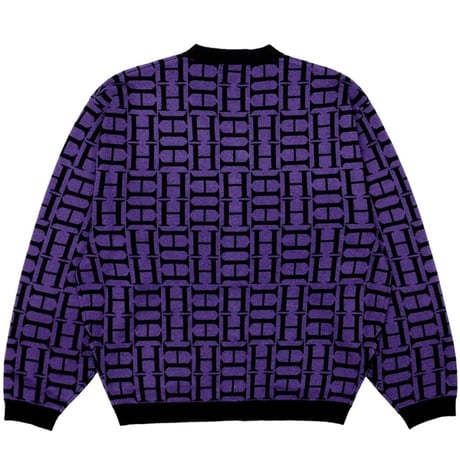 HELLRAZOR H MONO KNIT CARDIGAN - PURPLE GREY