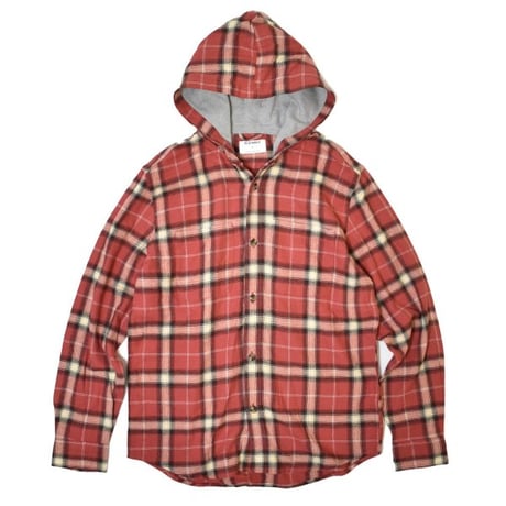 Old Navy Hooded Plaid Flannel Shirts - Sunset Orange