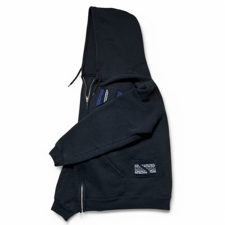 Rawdrip Osaka Lining Patchwork Zip Hoodie Black
