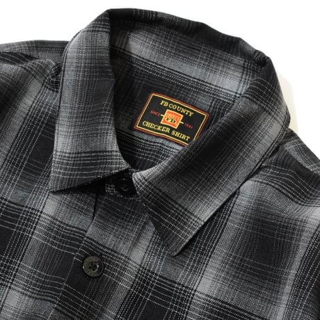 FB County L/S Checker Flannel Shirts - BlackｘBlack