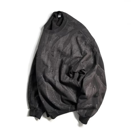 Los Angeles Apparel HF07DD 14oz Heavy Fleece Crewneck Drip Dye - Black