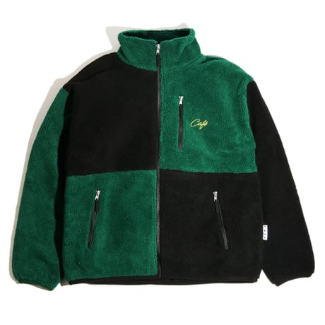 Skateboard Cafe Check Full Zip Fleece Forest Green/Black