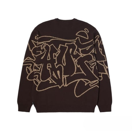 HUF Outlines Crewneck Sweater Espresso
