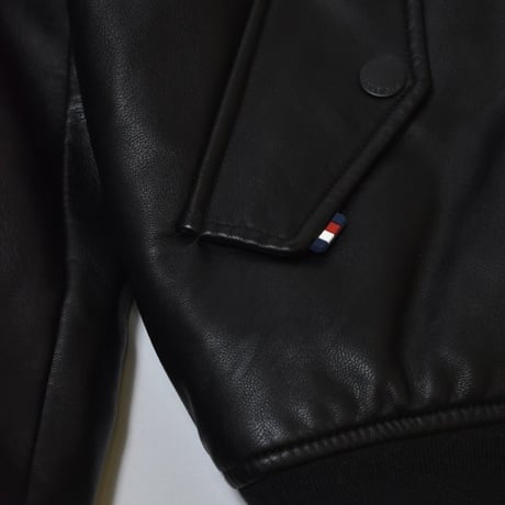 Tommy Hilfiger Faux Leather Military Bomber - Black