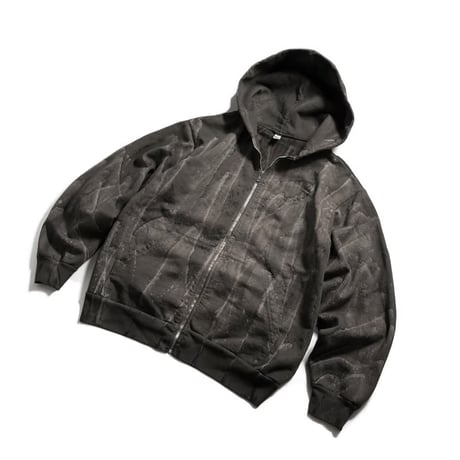 Los Angeles Apparel HF10DD 14oz Heavy Fleece Zip Up Hoodie Drip Dye - Black