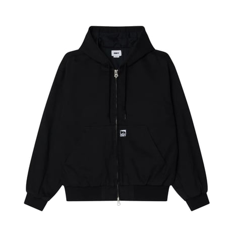 Obey Glen Zip Up Jacket - Black Faded Wash