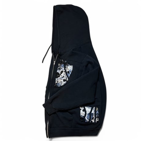 Rawdrip Osaka Lining Patchwork Zip Hoodie Black