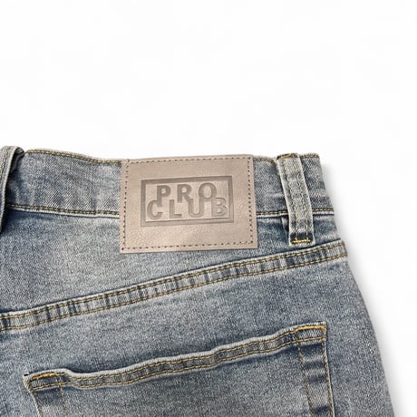 PRO CLUB Heavyweight Baggy Denim Shorts - Light Stonewash