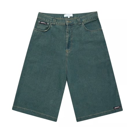 YARDSALE Slub Denim Shorts - Green