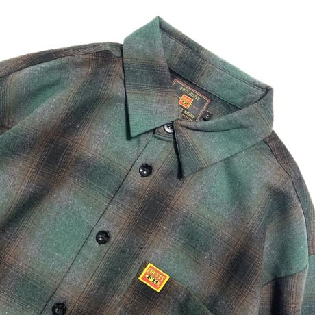 FB County L/S Checker Flannel Shirts BlackｘGreen