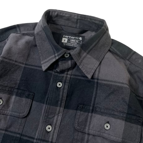 Carhartt L/S Loose Fit Heavyweight Flannel Plaid Shirts Black