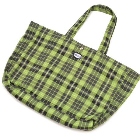 Hoddle Butterfly Code Tote Plaid - Green/Blue