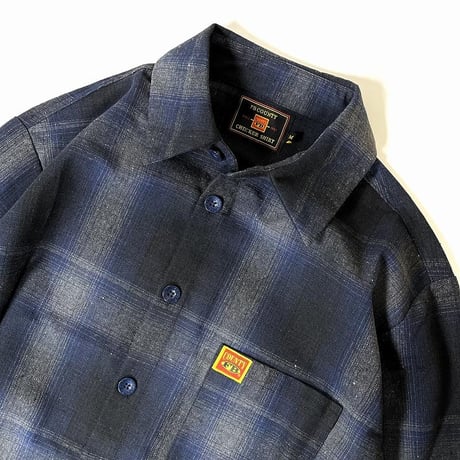 FB County L/S Checker Flannel Shirts RoyalｘBlackｘGrey