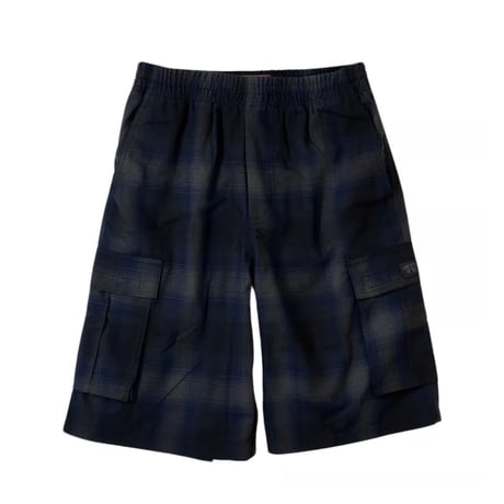 FB County Checker Cargo Shorts - Royal/Black/Grey