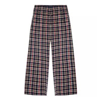 Los Angeles Apparel Cotton Flannel Lounge Pants - Navy/Gold/Red Plaid