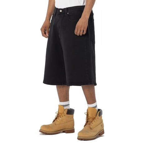 PRO CLUB Heavyweight Baggy Denim Shorts - Black