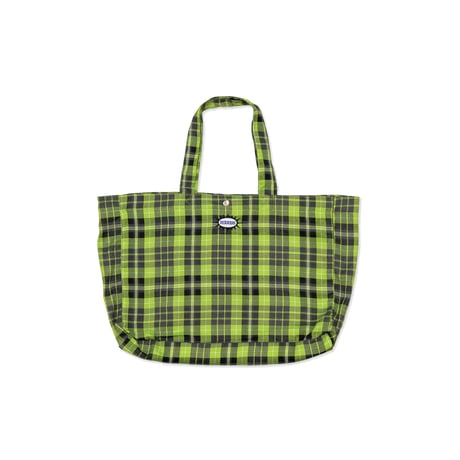 Hoddle Butterfly Code Tote Plaid - Green/Blue