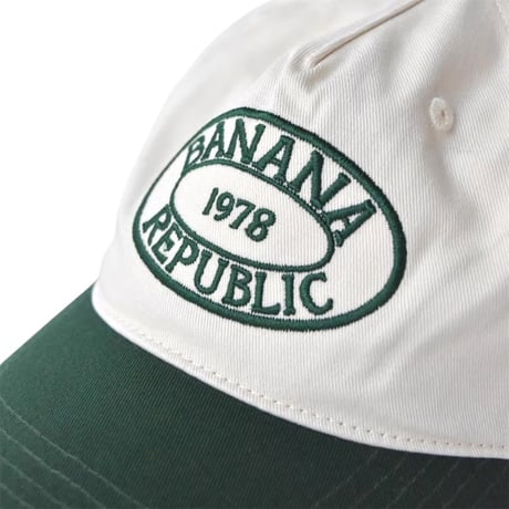 BANANA REPUBLIC Tall Crown Logo Baseball Cap - Cream