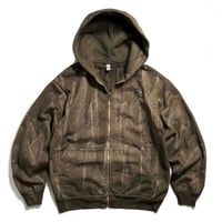 Los Angeles Apparel HF10DD 14oz Heavy Fleece Zip Up Hoodie Drip Dye - Olive