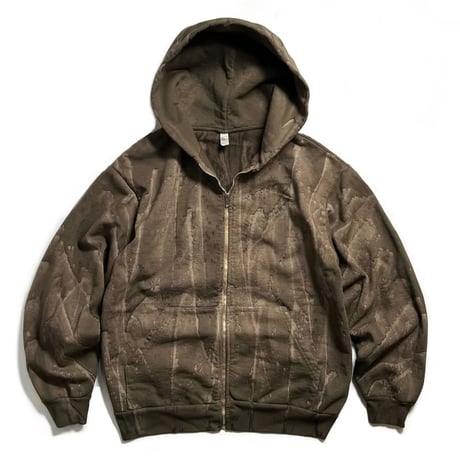Los Angeles Apparel HF10DD 14oz Heavy Fleece Zip Up Hoodie Drip Dye - Olive