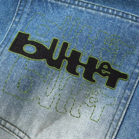 Butter Goods Warped Denim Jeans - Washed Mid Blue